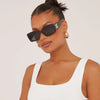 Thick Frame Side Logo Detail Sunglasses In Black