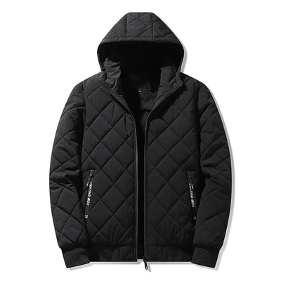 Men's Hooded Quilted Bomber Jacket