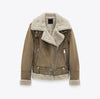 Faux Shearling Aviator Jacket