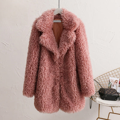 Ladies Long Teddy Coat